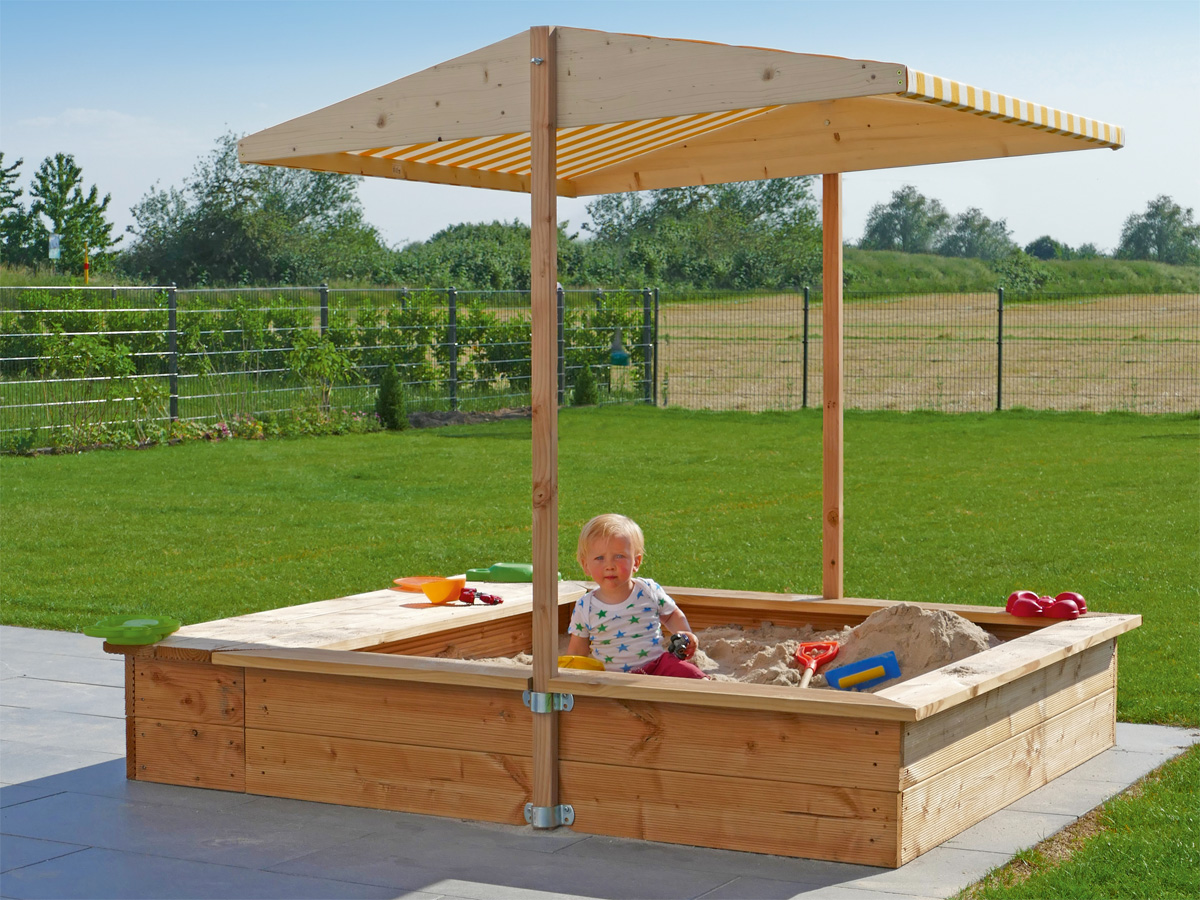 Sandkasten mit Dach: Der perfekte Spielplatz für Kinder im eigenen Garten Sandkasten mit Dach selbst bauen