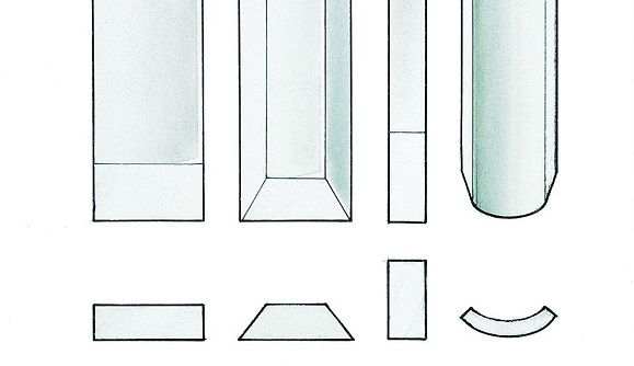 Auf der Zeichnung sind die Grundformen der Beitel gut zu erkennen