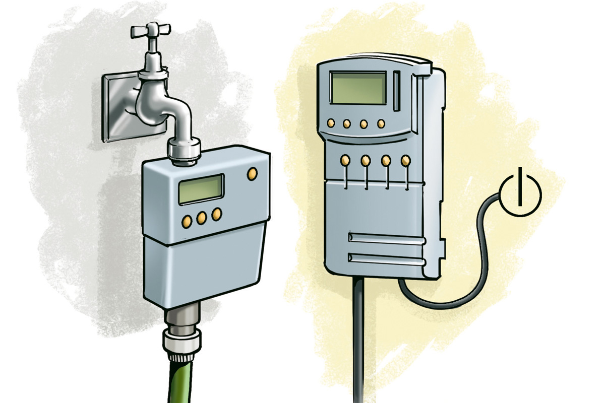 Automatische Bewässerung - Bedienelement