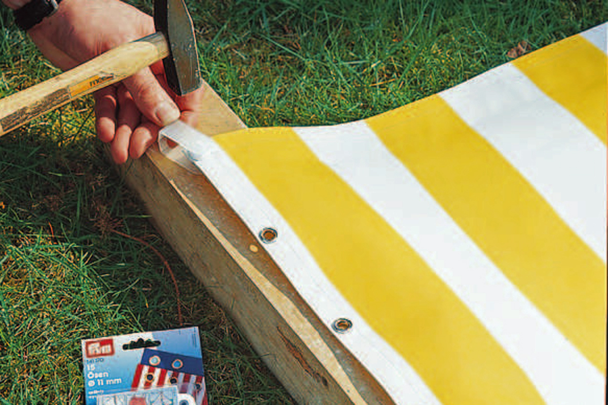 Sonnensegel als UV-Schutz - Ösen einschlagen