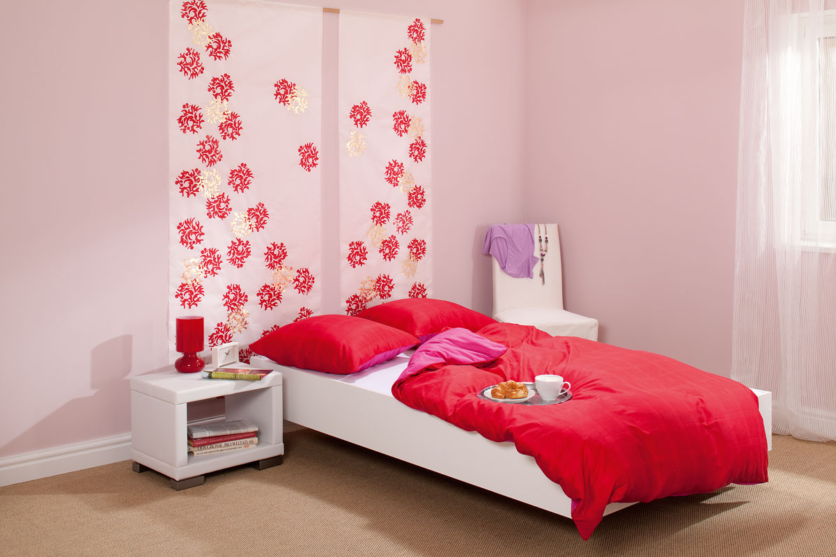 Bettkopfteil - Chinapapier in Blütenoptik