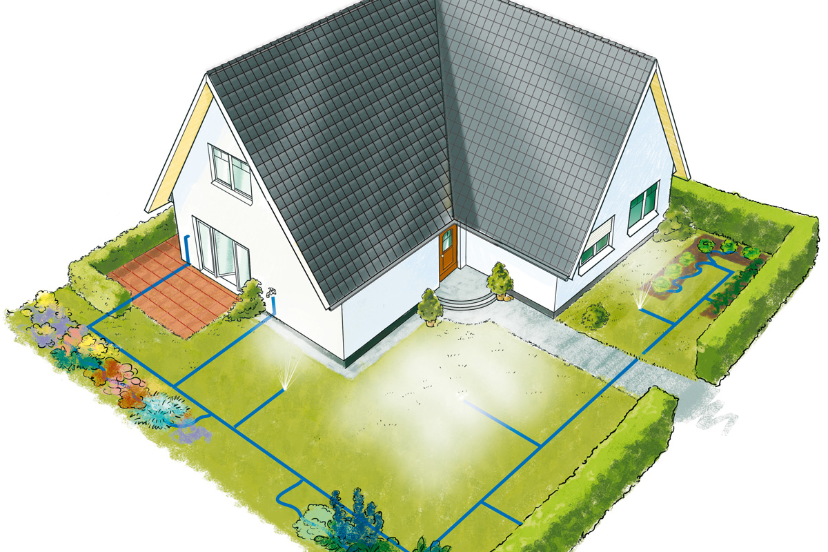 Automatische Bewässerung - Skizze