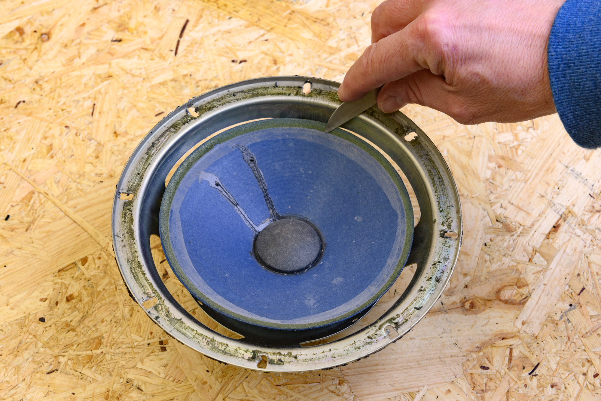 Reste auf der Membran entfernen